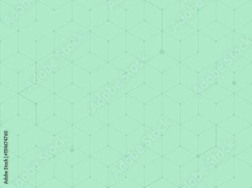 Green 3d cubes on bright and light green background, seamless geometric pattern. Abstract and modern technology background with repeating pattern.