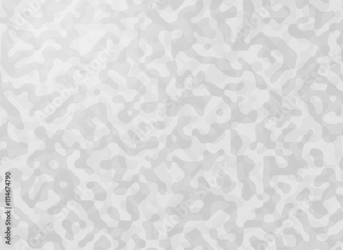 Abstract and chaotic gray and light grey layered shapes and patterns. High resolution full frame background in black and white with copy space.