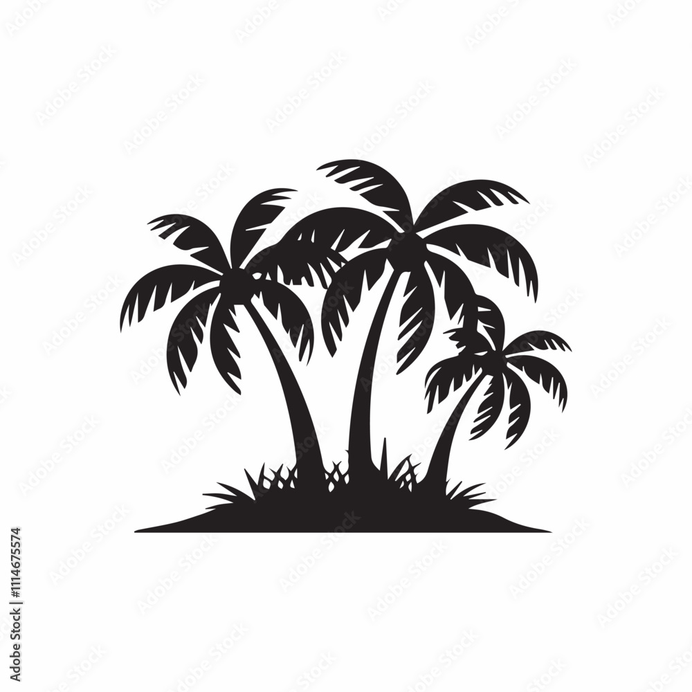 Obraz premium Palm trees icon simple style