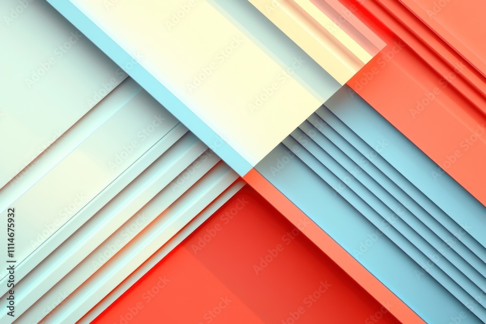 Fototapeta premium Abstract Geometric Design With Pastel Colors