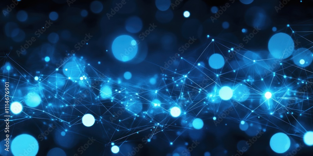 custom made wallpaper toronto digitalAbstract Blue Network Connecting Bright Lights