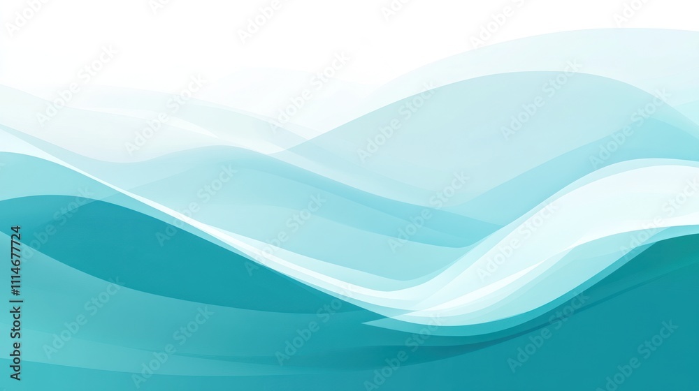 Obraz premium Abstract Teal Wave Background Design