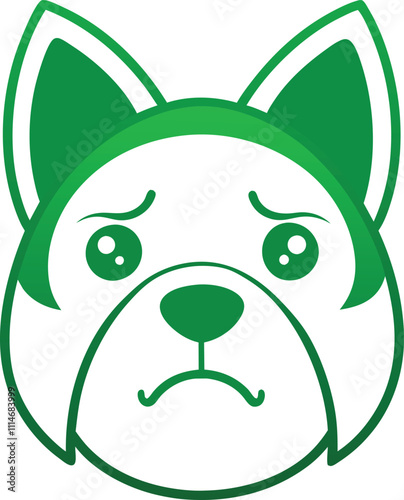 Sad dog face logo vector illustration