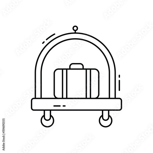 Luggage cart vector icon