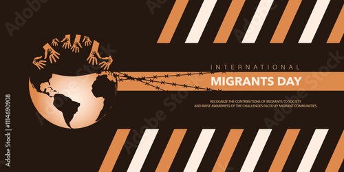 World Refugee day concept Vector Illustration. World refugee day campaign poster or awareness poster template. International Migrants Day concept.