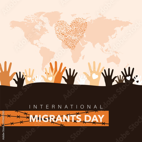 World Refugee day concept Vector Illustration. World refugee day campaign poster or awareness poster template. International Migrants Day concept.