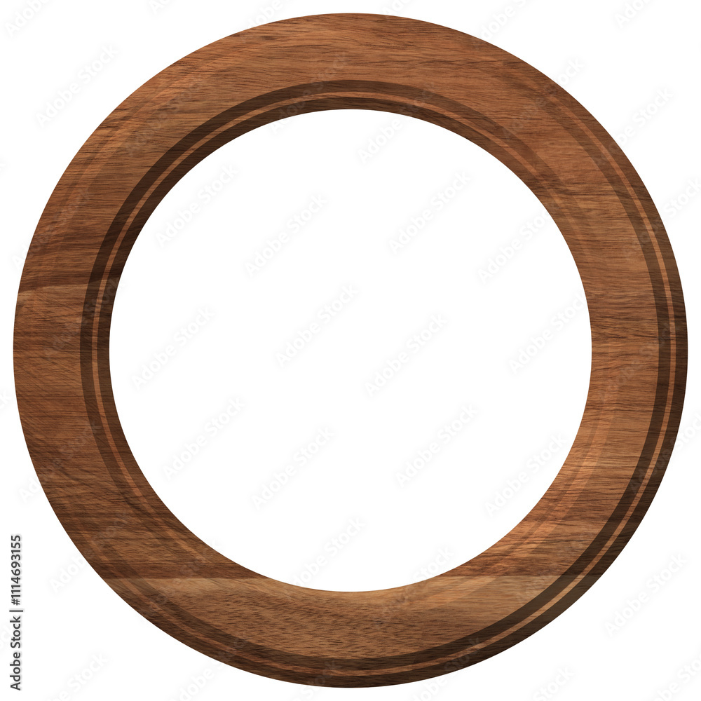Empty oak round frame for photos and painting Empty oak round frame for photos and painting