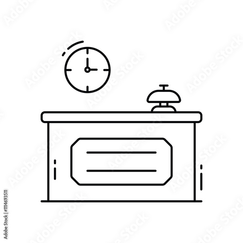 Reception desk vector icon