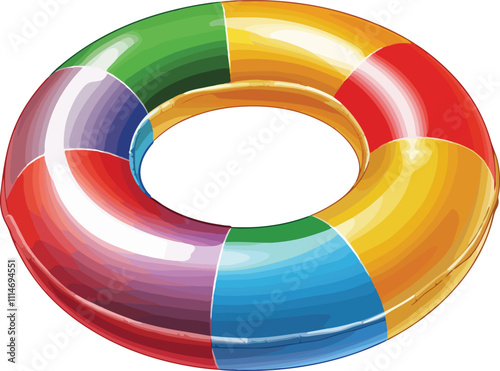 Lifeguard Lifesaver Swimming Ring Vector Illustration