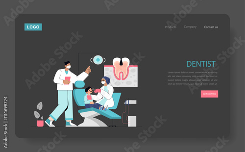 Pediatric Medical Appointment. Flat Vector Illustration