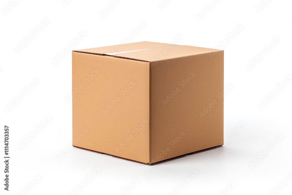 cardboard box closeup isolated on clear white background cardboard box closeup isolated on clear white background