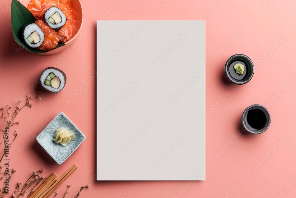mockup for restaurant menu or recipe on white background