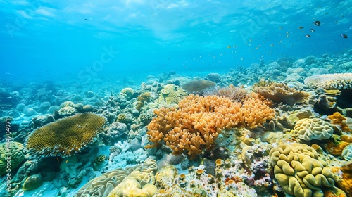 Wallpaper Mural Dive into colorful coral reef capturing underwater adventure and marine life Experience the excitement of scuba diving and the beauty of reef ecology Torontodigital.ca