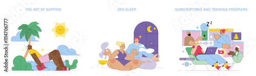 Sleepmaxxing. Flat Vector Illustration