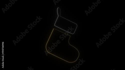 Christmas gift shock icon neon glowing animation .