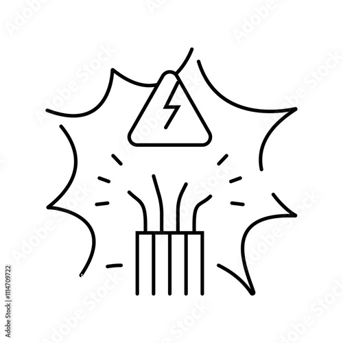 emergency response electric grid line icon vector. emergency response electric grid sign. isolated contour symbol black illustration