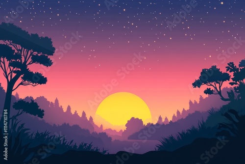 simple vector background wallpaper gradient with nature landscape photo