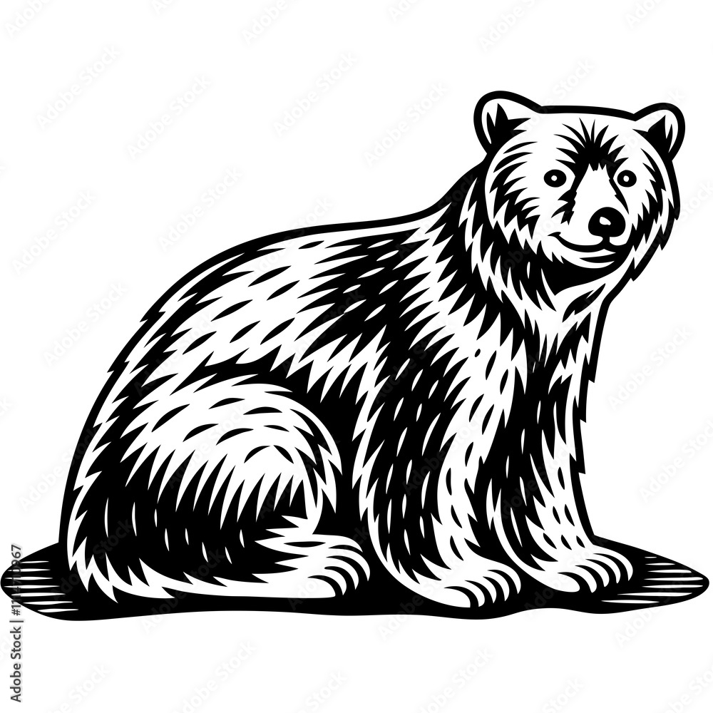 Obraz premium bear vector silhouette