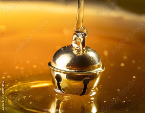 Gold Bell in Amber Liquid