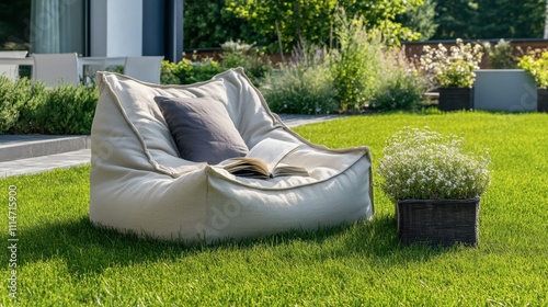 Cozy Outdoor Reading Nook with Cushioned Seat photo