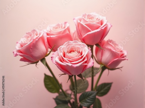Wallpaper Mural Elegant pink roses arranged beautifully against a soft pastel background Torontodigital.ca