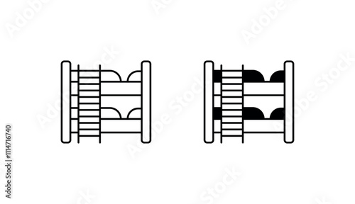 Bunk Bed icon design with white background stock illustration