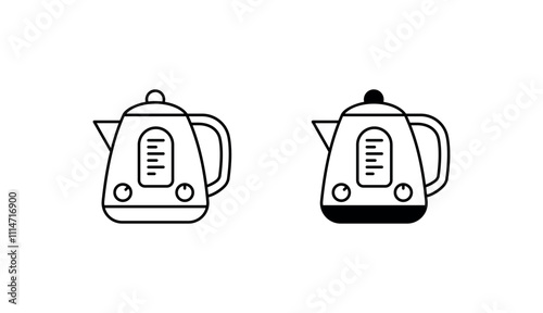 Electric Teapot icon design with white background stock illustration