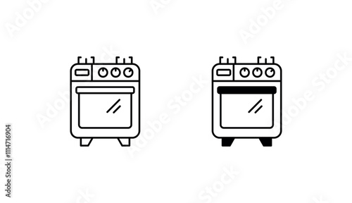 Gas Oven icon design with white background stock illustration