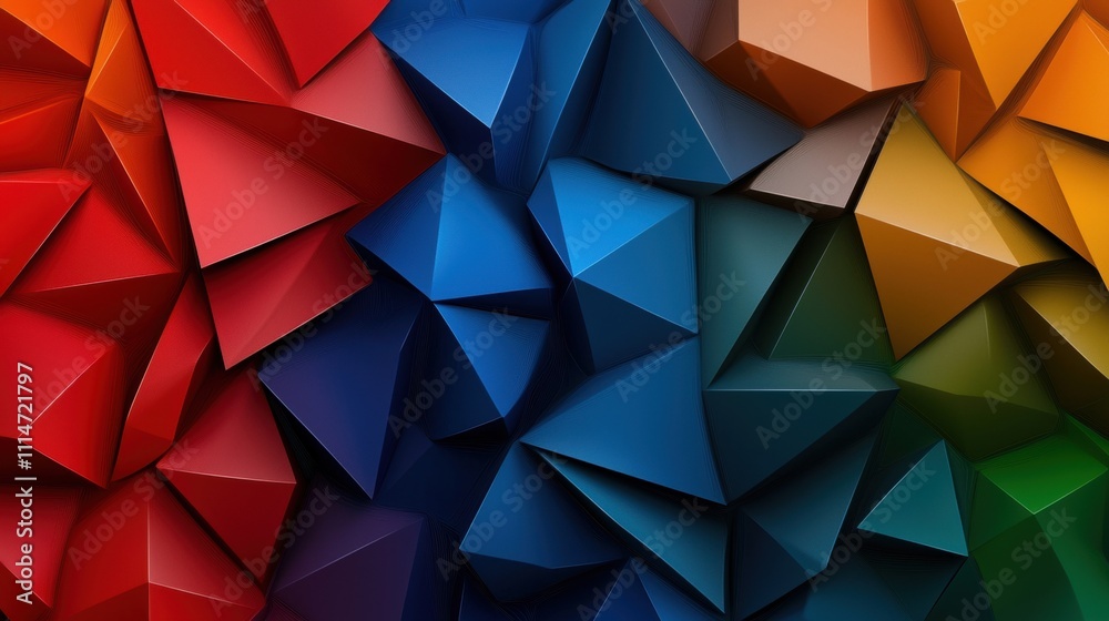 Fototapeta premium A colorful abstract design made of triangles