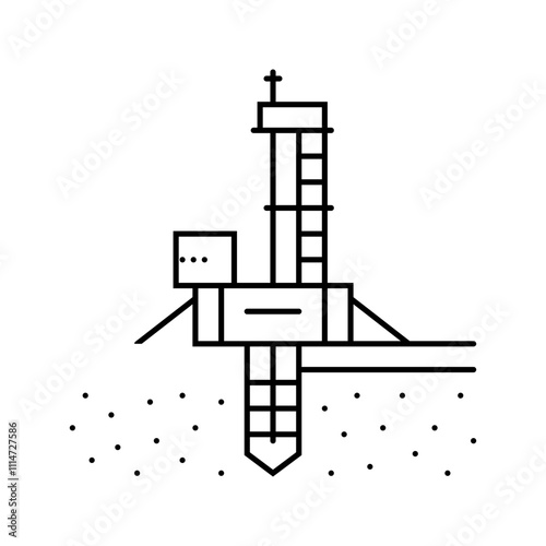 drilling geothermal energy line icon vector. drilling geothermal energy sign. isolated contour symbol black illustration