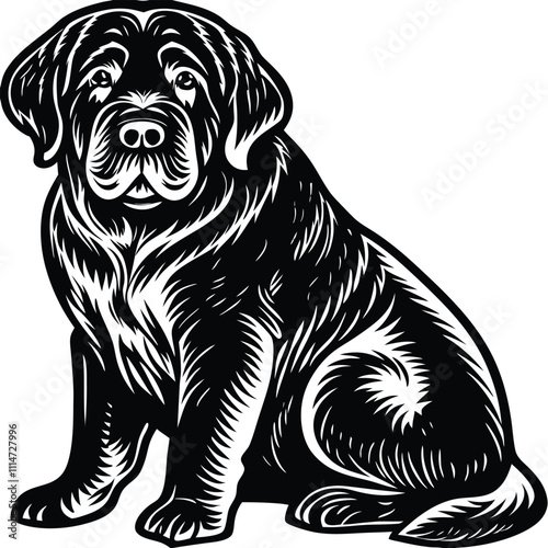 Wallpaper Mural Dog vector silhouette, isolated white background Torontodigital.ca