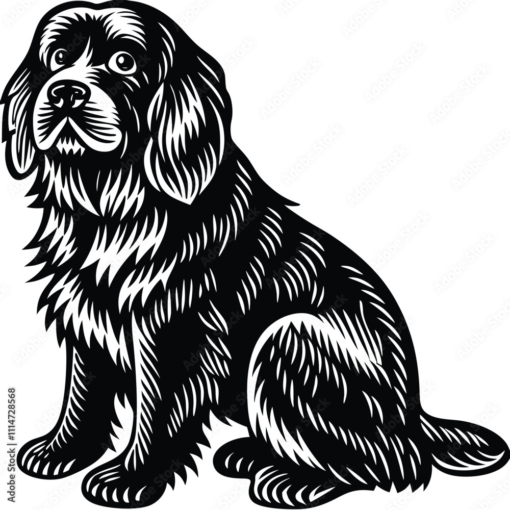 Obraz premium Dog vector silhouette, isolated white background