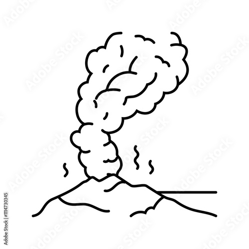 steam geothermal energy line icon vector. steam geothermal energy sign. isolated contour symbol black illustration