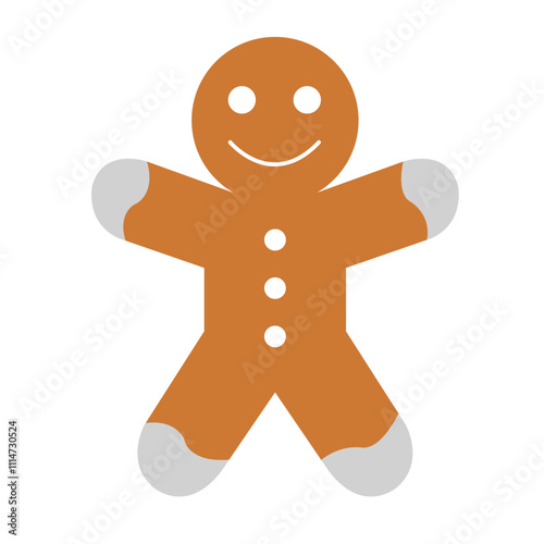 gingerbread christmas cookies classic ginger bread Noel holiday sweet dessert isolated on white background without stroke Xmas cute biscuits Vector illustration