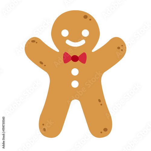 gingerbread christmas cookies classic ginger bread Noel holiday sweet dessert isolated on white background without stroke Xmas cute biscuits Vector illustration