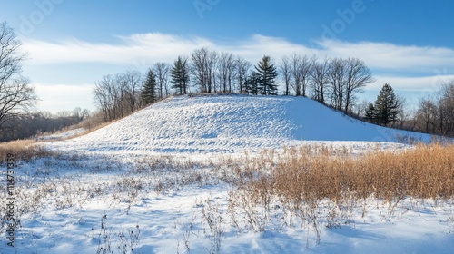 Wallpaper Mural Snowy hilltop with leafless trees under a bright winter sky. Torontodigital.ca