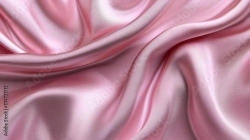 Flowing pink fabric with silky texture, creating an elegant visual with abstract minimalism