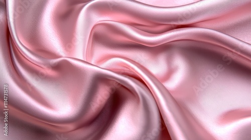 Flowing pink fabric with silky texture, creating an elegant visual with abstract minimalism