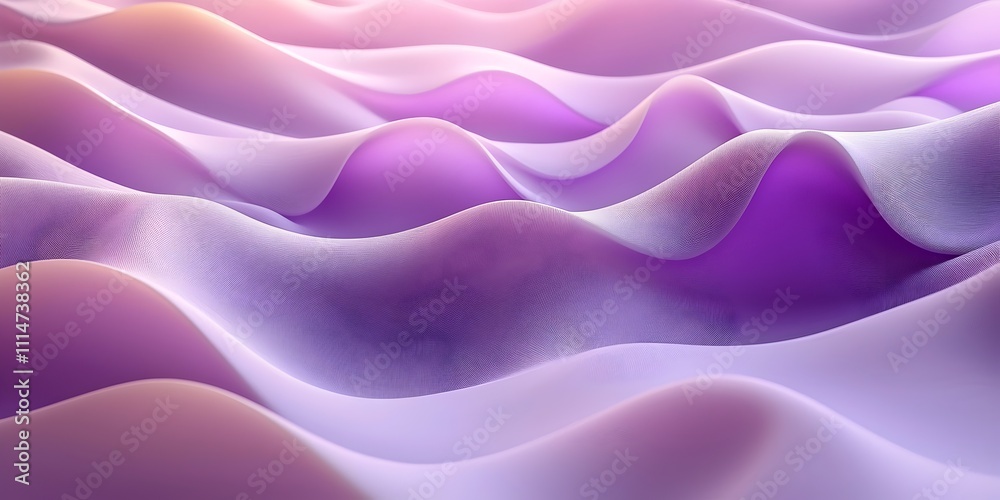 Fototapeta premium A mesmerizing abstract wave pattern in soft pastel hues of purple and pink, creating a serene and calming visual effect that evokes a sense of tranquility.