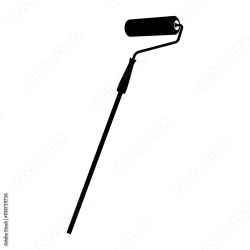 Paint roller with extension pole icon Symbol. vector illustration