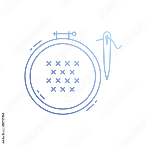 Cross stitch vector icon