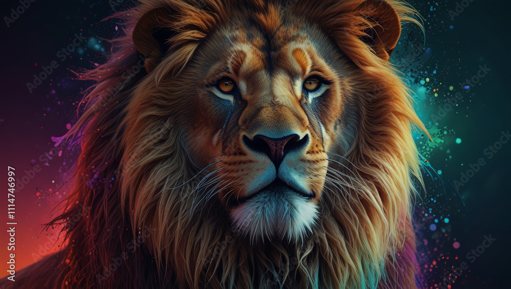 Fototapeta premium Psychedelic fractal dog illustration