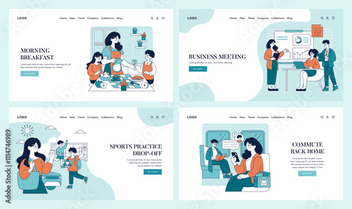 Working Mom Day. Flat Vector Illustration
