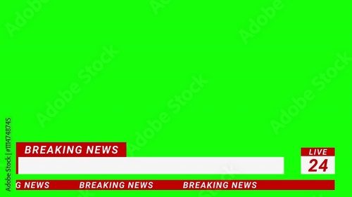 Breaking News Animation Template, on Green Screen 
