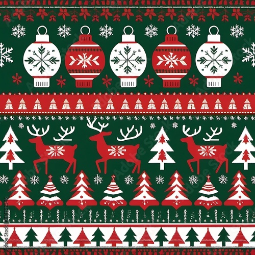 Ugly sweater Merry Christmas party ornament background seamless pattern
