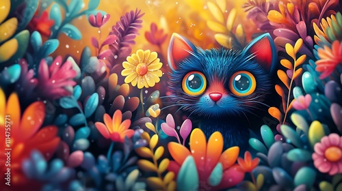 Kids floral happy animals background high resolution hd image photo