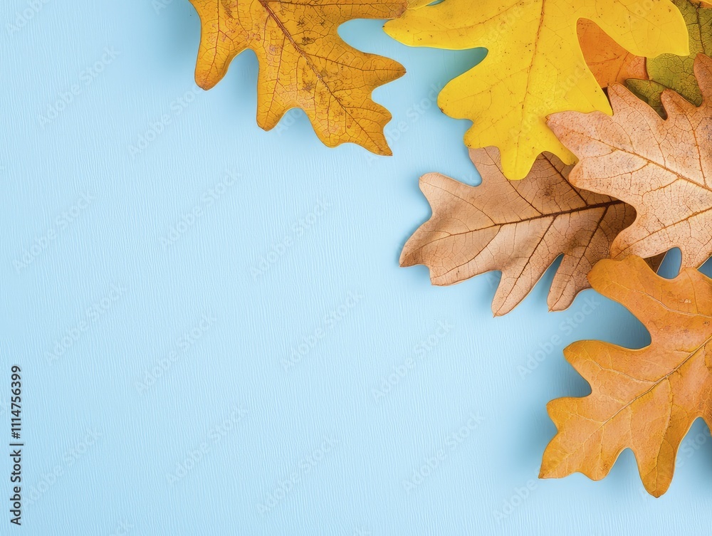 Fototapeta premium Autumn colors of oak species highlighting vibrant foliage transformation