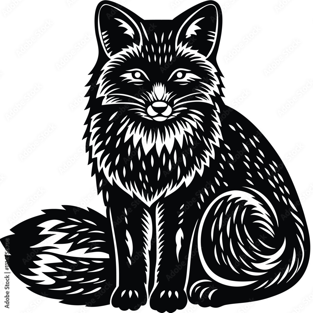 Obraz premium Fox vector silhouette,isolated white background