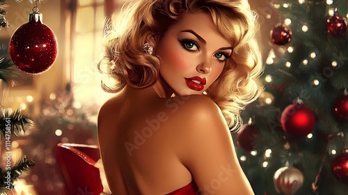 Vintage Christmas Woman
