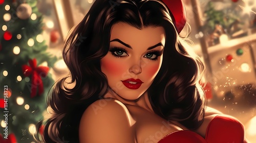 Vintage Christmas Woman
